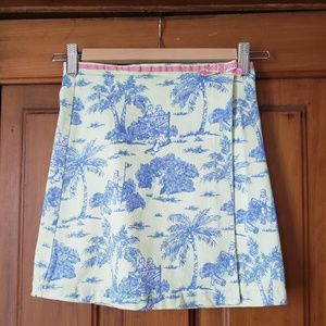 Girls golf toile print wrap skirt